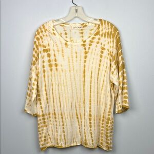 Johnny Was Calme medium Pima cotton bled tie dye knit sweater tee